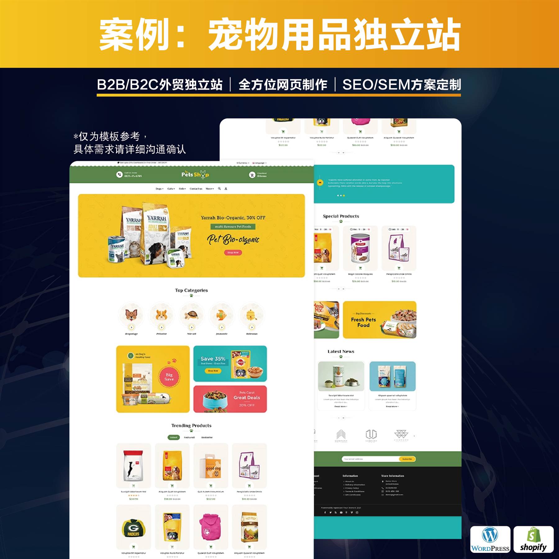 宠物食品外贸独立站搭建案例